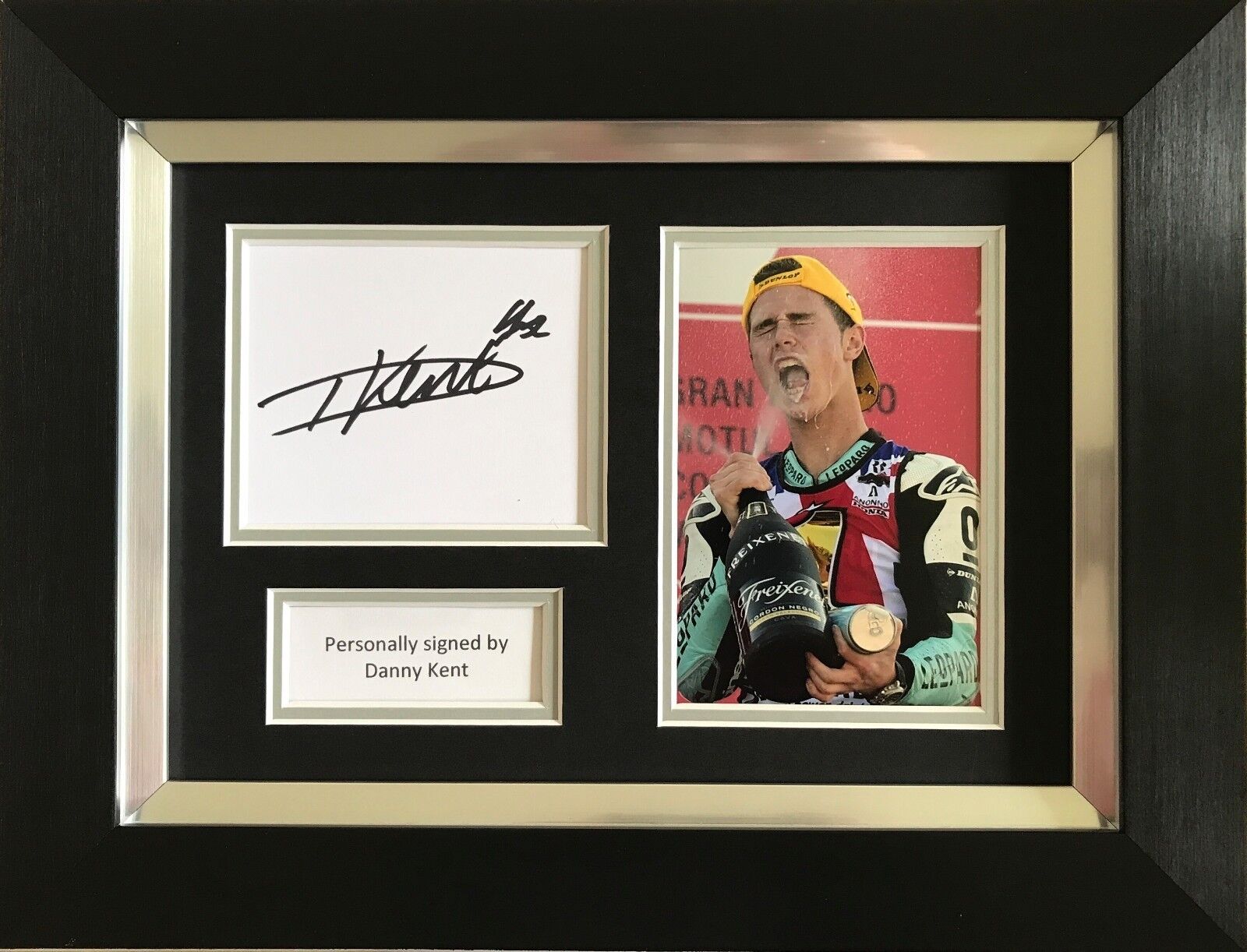 DANNY KENT HAND SIGNED AUTOGRAPH FRAMED Photo Poster painting DISPLAY LEOPARD HONDA MOTO3.