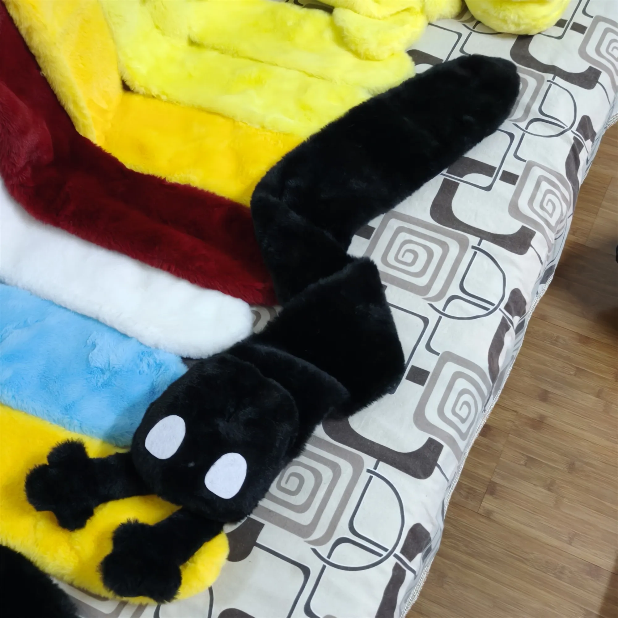 Rain World Slugcat Watcher (black) Rabbit Fur Scarf Length 90cm/150cm 