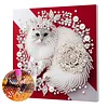 Kit de peinture en perles en forme sp&eacute;ciale pour un chat bricolage en forme de diamant avec cadre cadeau 25x25cm