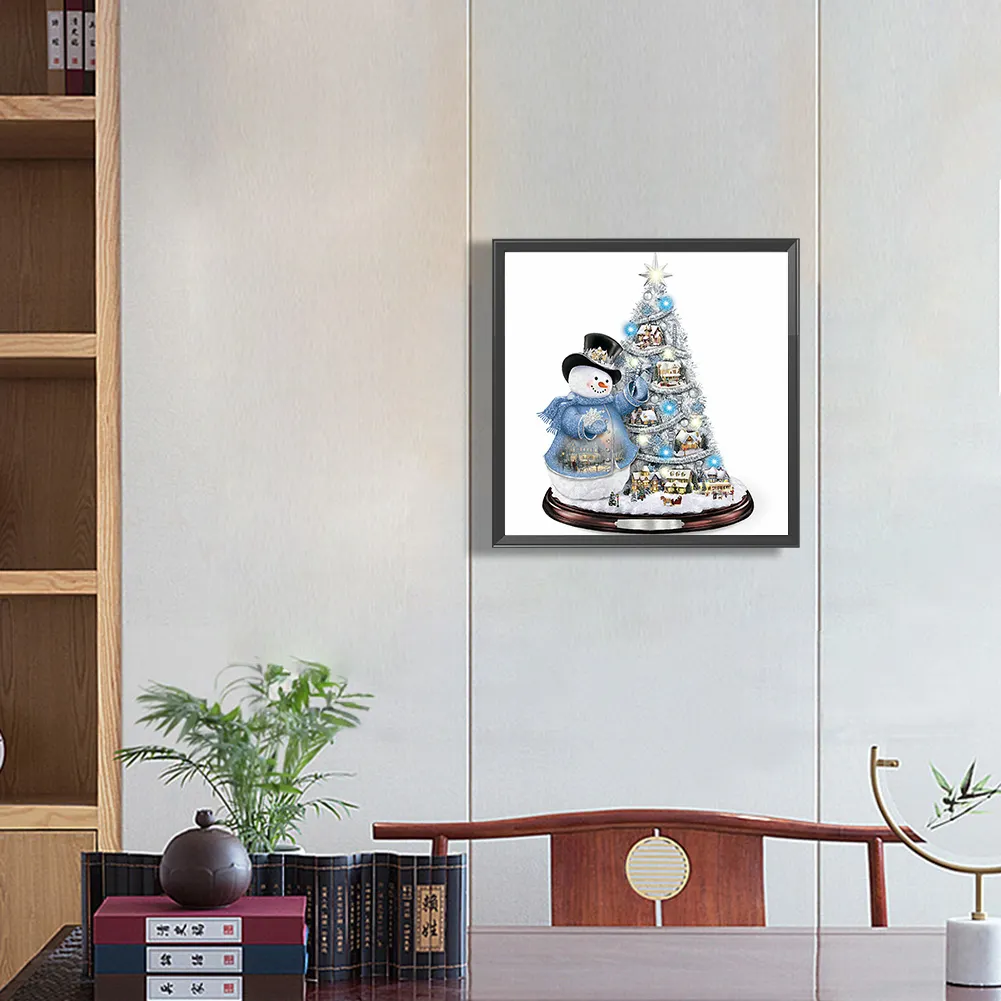 Full Round Diamond Painting 30*30cm - Christmas Snowman