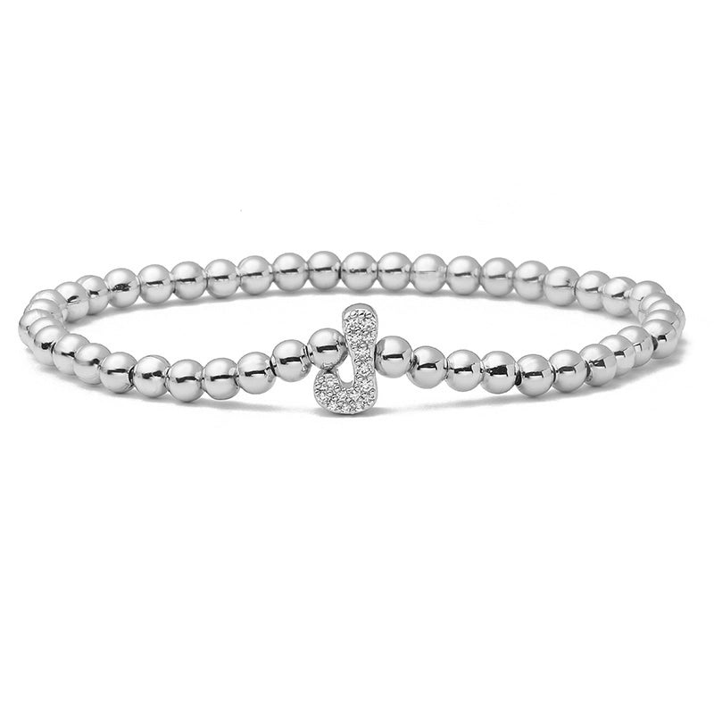 Vintage Style Minimalist Classic Style Letter Copper Zircon 18K Gold Plated Inlay Bracelets