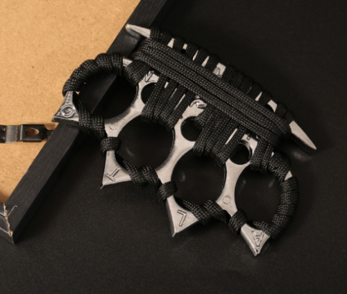 Brass Knuckles Four Finger Boxing Gloves Metal Legal Self-defense Supplies