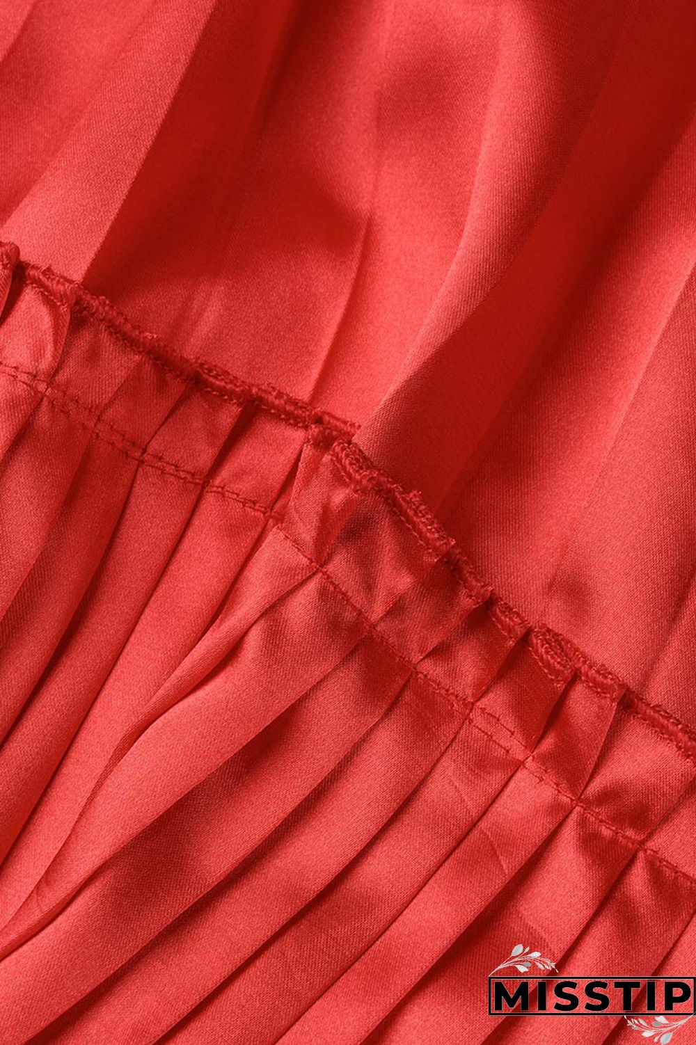 Black Casual Solid Patchwork Fold O Neck Pleated Dresses