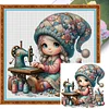 Sewing Gnome - 11CT Stamped Cross Stitch - 50*50cm