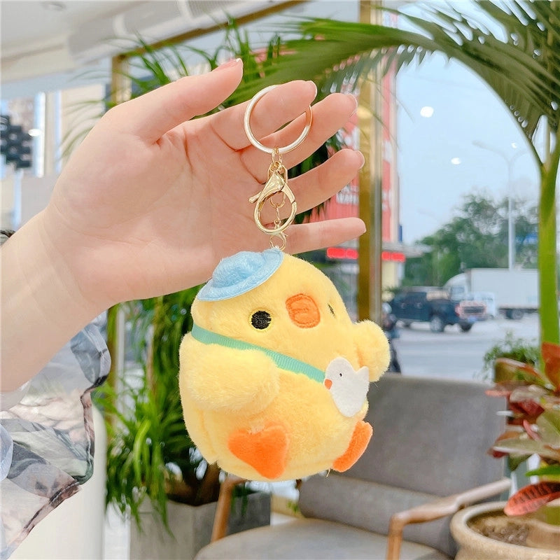 Soft Cute Chick Plush Toy Doll Pendant Keychain Backpack Hanging Ornaments Grasping Doll For Girls