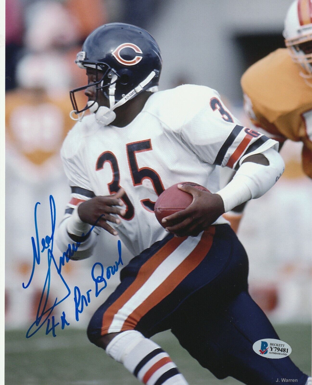 NEAL ANDERSON Signed Chicago BEARS 8x10 Photo Poster painting with Beckett COA & Inscription