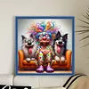 Two Dogs And Granny-11CT Stamped Cross Stitch 40*40cm