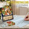 6Pcs DIY Pearl Diamond Painting Christmas Cards, 3D Greeting Card Craft Kits with Resin Pearls, Handmade Holiday Cards for Adults, Christmas Gifts & Decorations