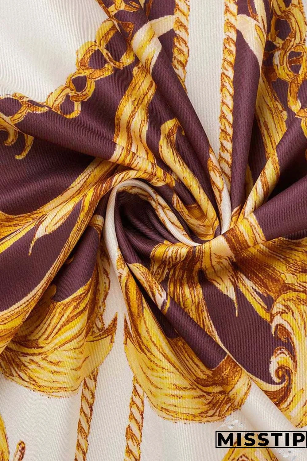 Deep Blue Casual Print Patchwork Turndown Collar Long Sleeve Two Pieces