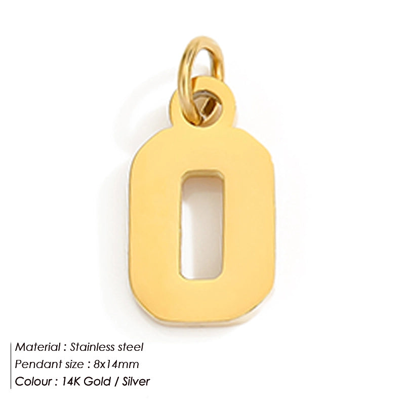 1 Piece 14*17mm 8 * 14mm 304 Stainless Steel 14K Gold Plated Number Pendant Jewelry Accessories