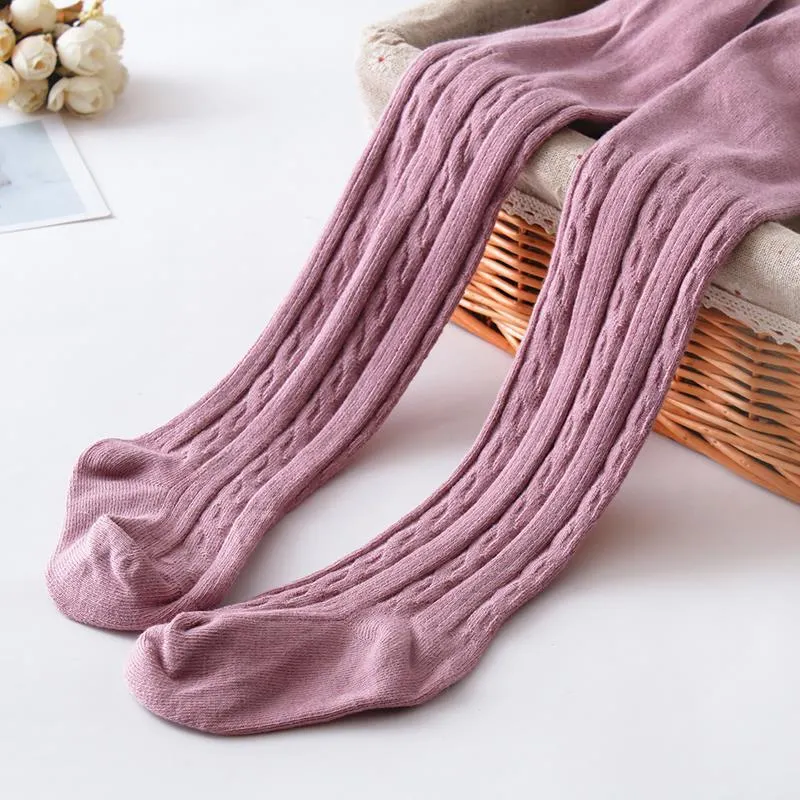 YWHUANSEN 0 to 12 Yrs  Combed Cotton Children's Tights Cable Knitted Girls Pantyhose High Quality Warm Tights Baby Girls Clothes