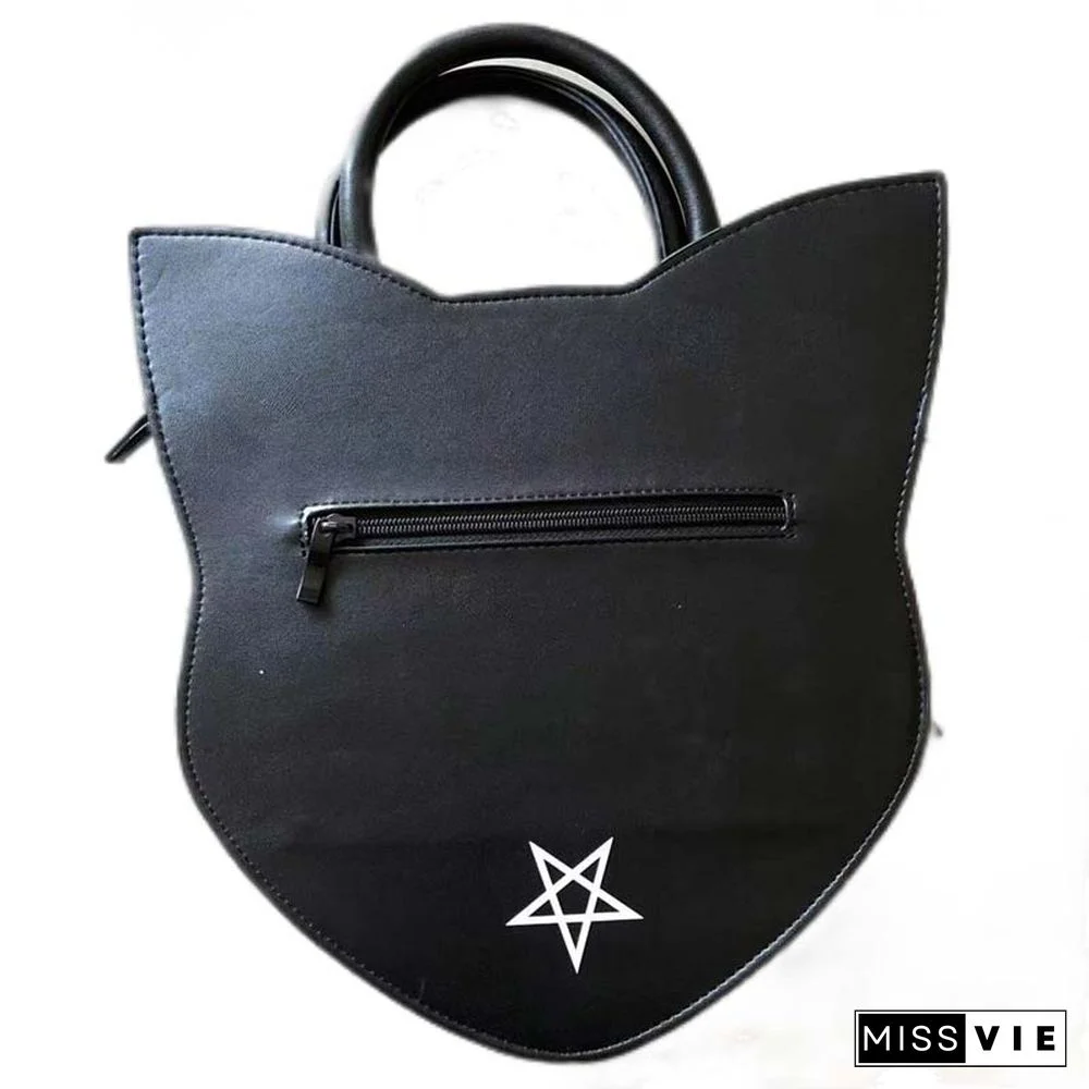 Fashion Punk Cat Print Crossbody Bag