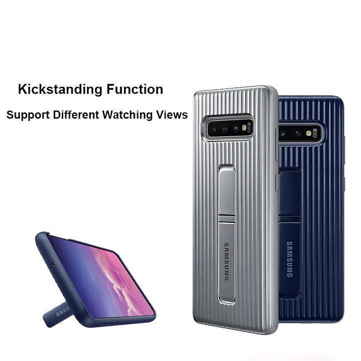 Original Samsung Suitcase-Type Hard PC Line Design+ Soft TPU Bumper Phone Case For S10 / S10 Plus