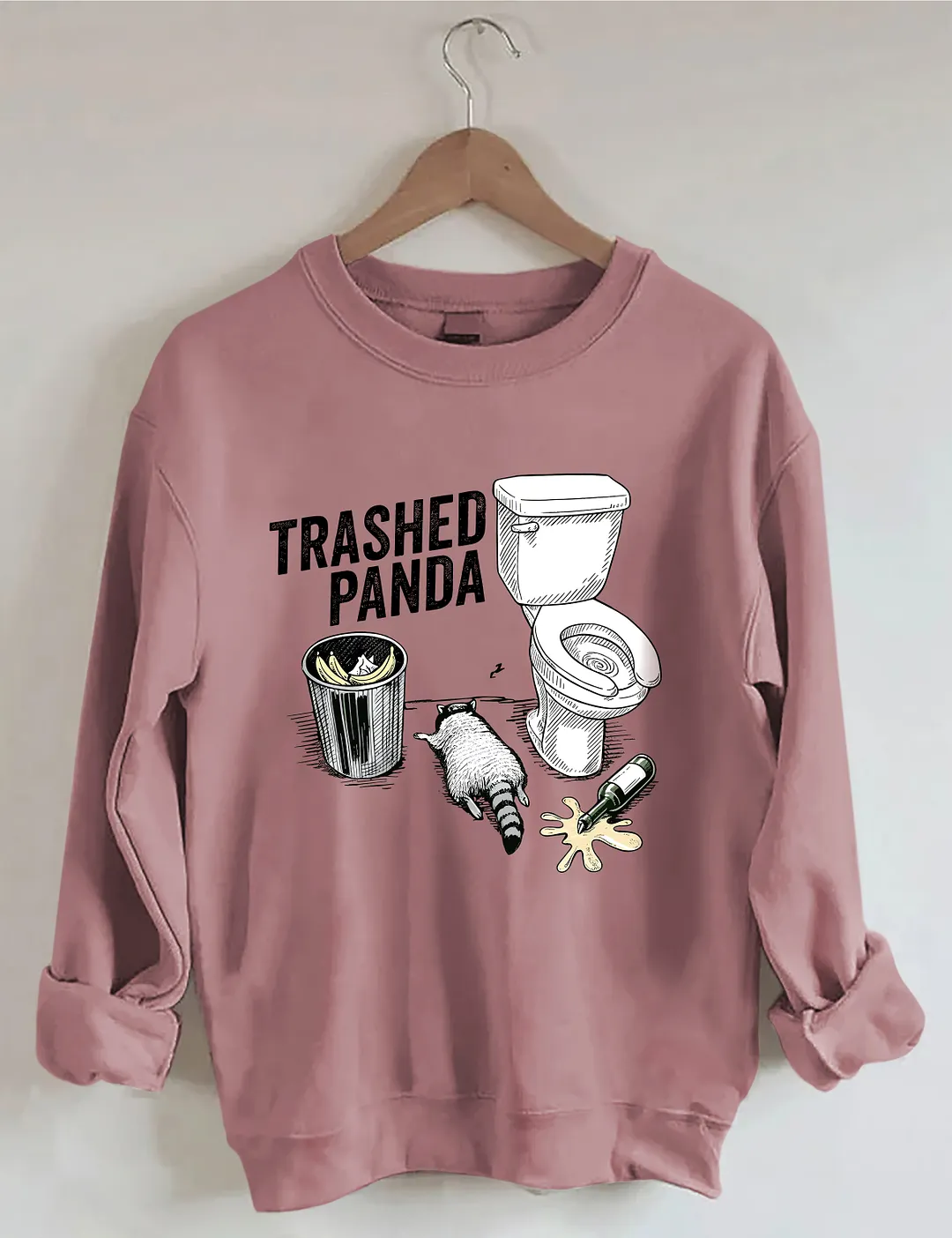 Trashed Panda Funny Drunk Raccoon Sweatshirt