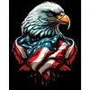 American Flag Eagle Full DIY 5D Round Drill Diamond Kits d&rsquo;art pour adultes/d&eacute;butants id&eacute;es cadeaux d&eacute;coration murale maison Diamond dots peintures arts illustr&eacute;es Artisanat en diamant Cristal Strass 40*50 cm
