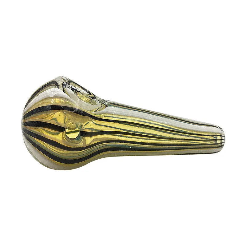 Vertical Orange$Blue Colored Stripes Spoon Pipe