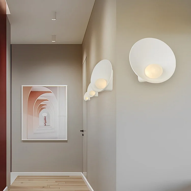 Round Creative Resin Glass White Nordic Decorative Wall Sconces Lighting - Appledas
