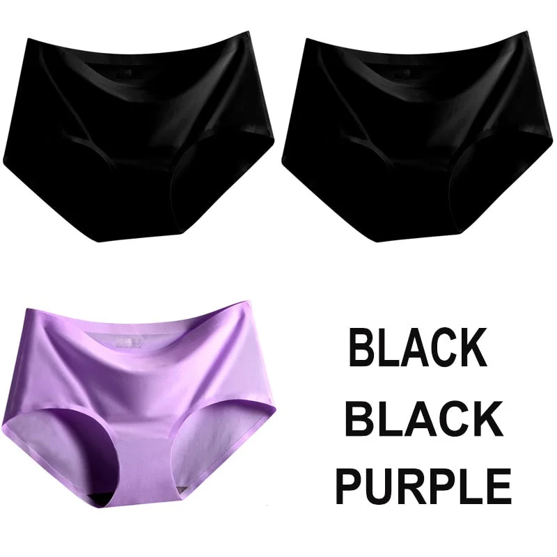 3PCS/Set Seamless Panties Women Panties Sexy Female Underpants Briefs Invisible Pantys Solid Color Soft Intimate Lingerie M-2XL