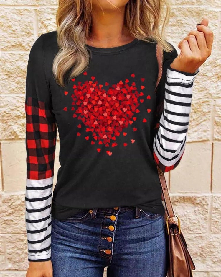 Valentine‘s Day Love-Heart Long Sleeve Top