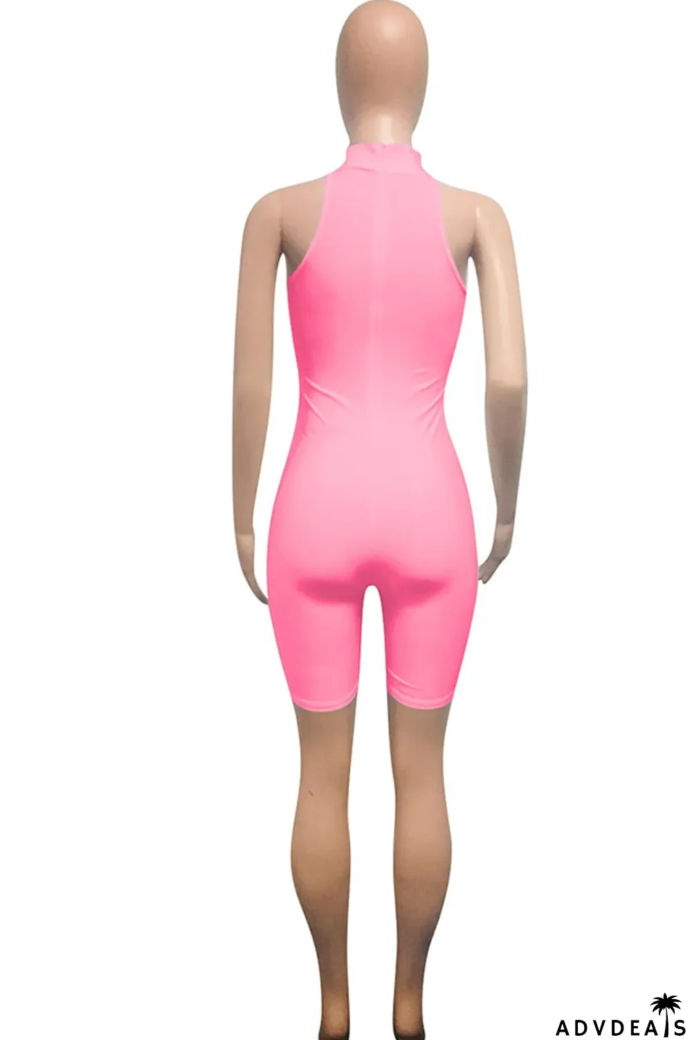 Grey Fashion street Solid Milk. Sleeveless O Neck Jumpsuits