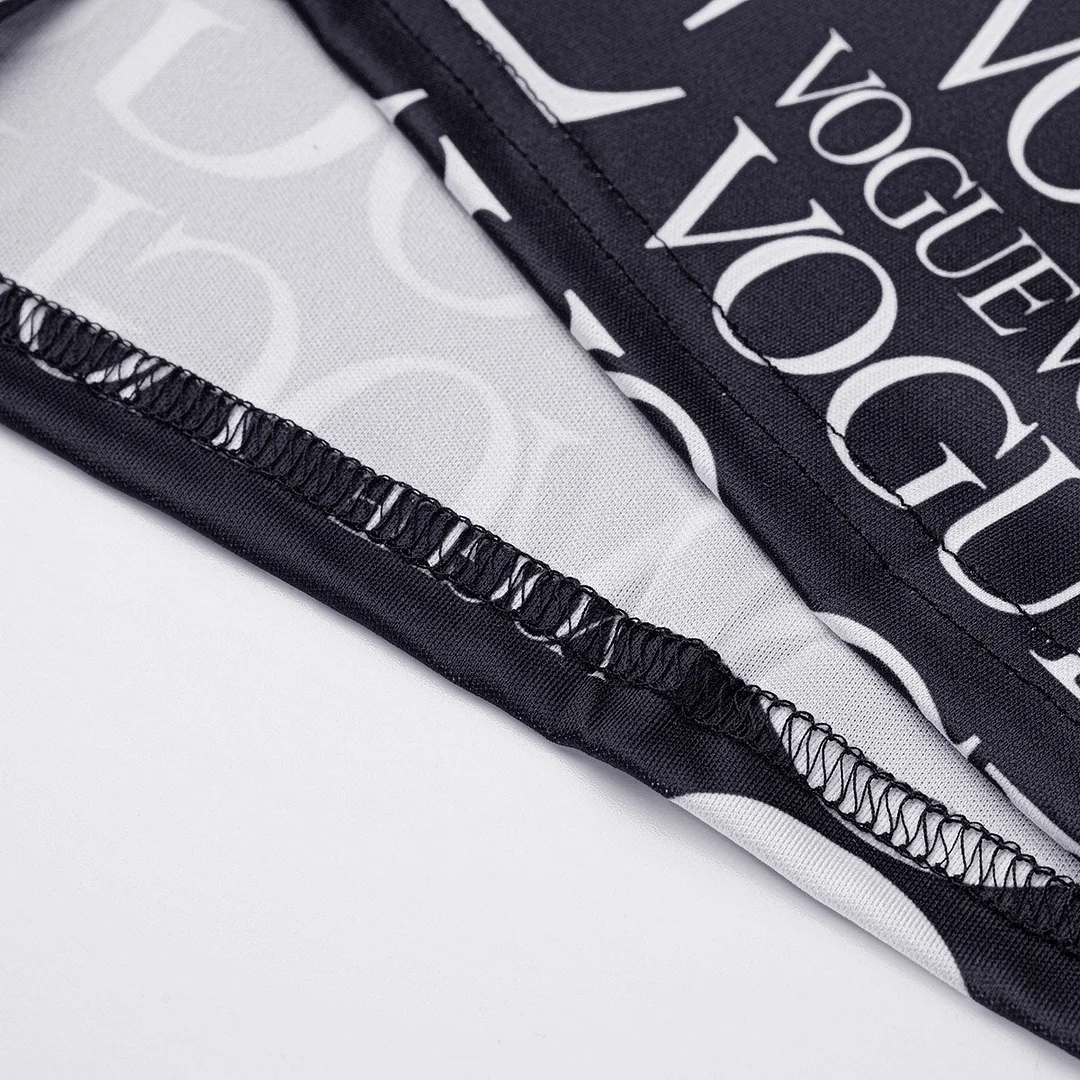 College Print Split Joint Loose High Waist Wide Leg Full Print Bottoms