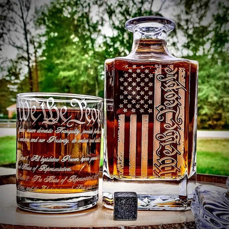 We The People American Flag|Whiskey Decanter