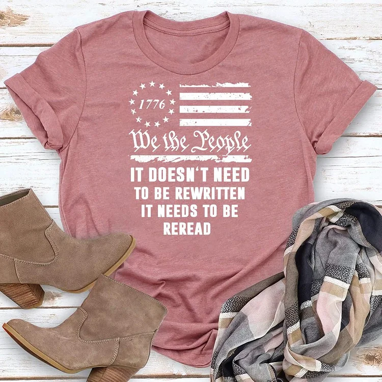 Independence Day We the People Round Neck T-shirt-018167
