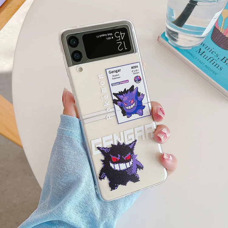 Pokemon Pixel Gengar Trendy Phone Case For Samsung  Z Flip weebmemes