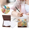 Wooden DIY Red Blue Peacock Diamond Painting Kit Note Box with 160 Papers Gifts