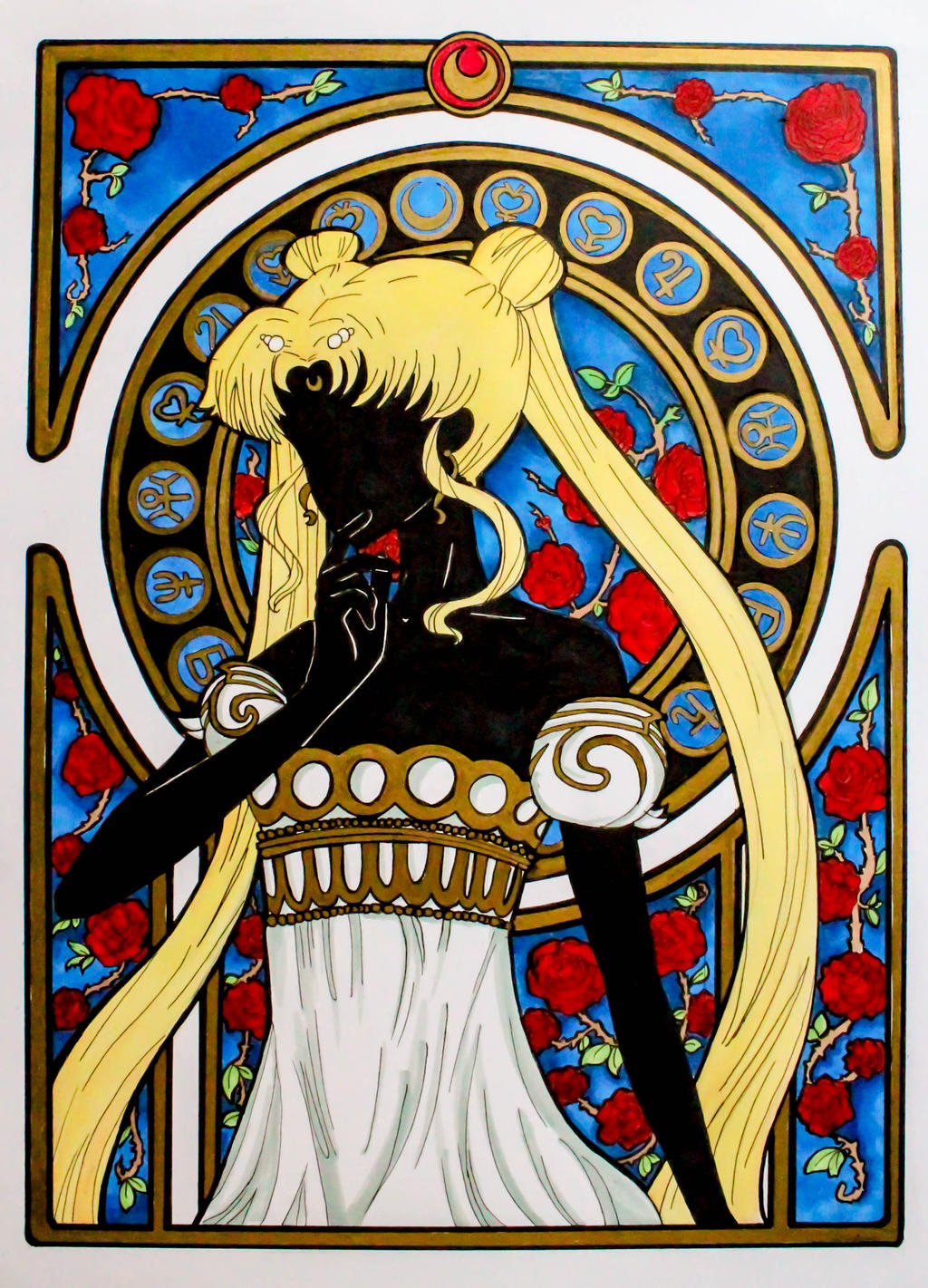 Silhouette Anime Sailor Moon 40*50CMCanvas) Full Round Drill Diamond Painting gbfke