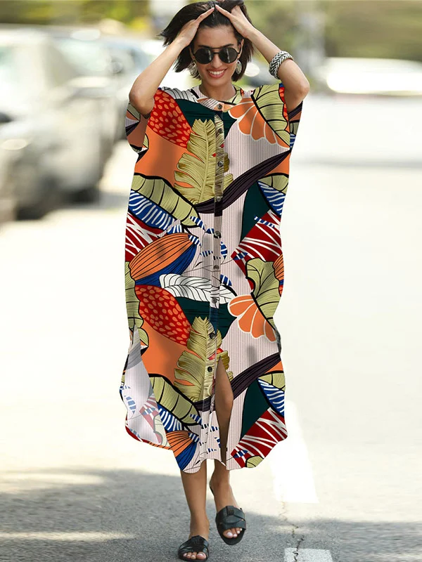 Floral Loose Pocket Cardigan Vacation Beach Cover-Up Swimwear