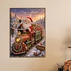 Christmas Train No Frame DIY Pearl Bead Art Kit Self-Adhesive Canvas