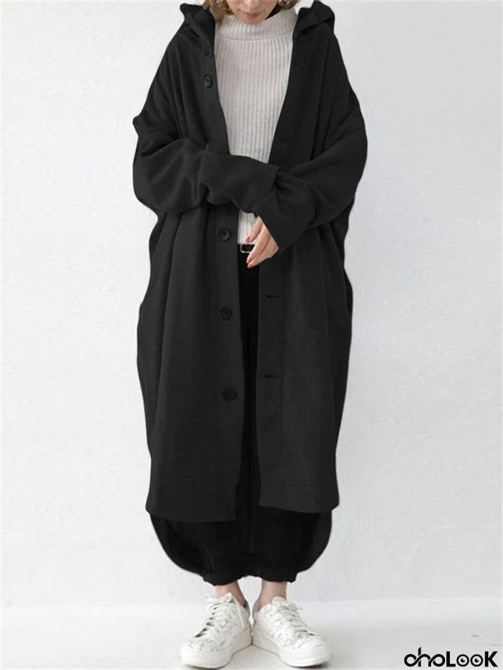Lady Autumn Winter Comfort Mid-length Hooded Coats