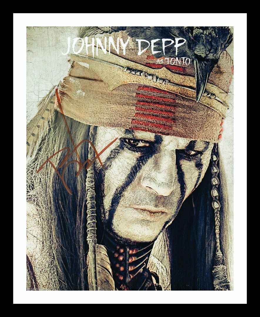 Johnny Depp - Pirates Of The Caribbean Autograph Signed & Framed Photo Poster painting