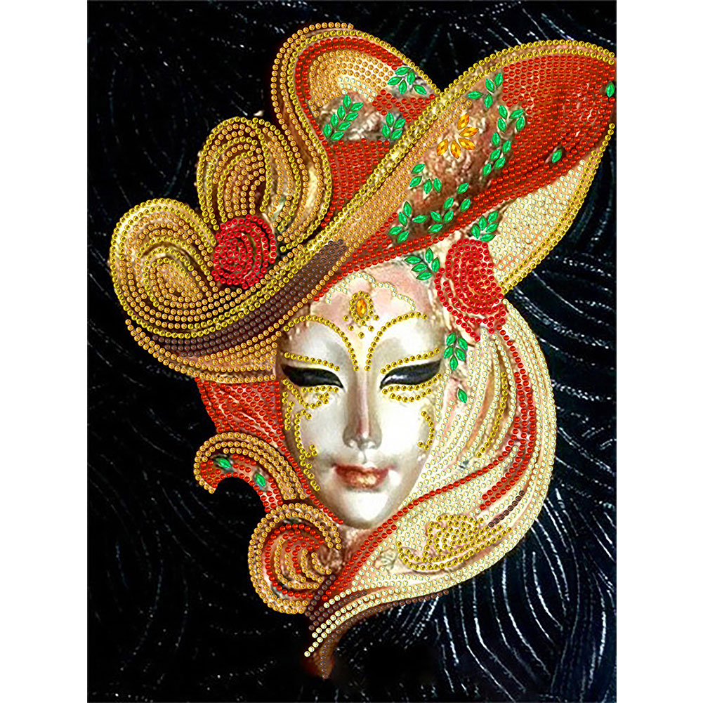 Mask Woman 30*40cm(Canvas) Special Shaped Drill Diamond Painting gbfke