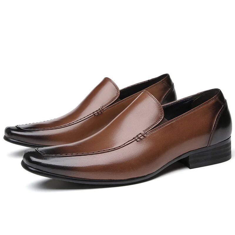 VCSHOES Casual Leather Shoes Men's Leather Business Dress Soft Leather Thin Middle-Aged Casual Mens Shoes