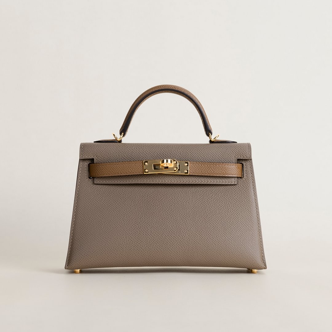 Mini Kelly II Epsom 18 Etoupe/2S Sesame GHW
