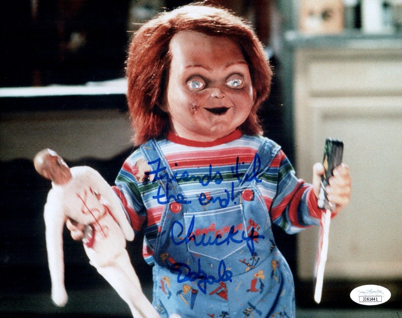 ED GALE Signed CHUCKY 8x10 Photo Poster painting Child's Play In Person Autograph JSA COA Cert