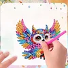 (US Local)6Pcs Acrylic  Owls Diamond Painting Fridge Magnet for Fridge Whiteboard