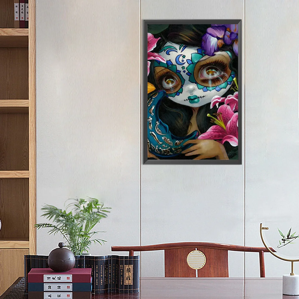 Partial AB Diamond Painting - Full Round Drill - Devil Mask Doll(Canvas|45*65cm)