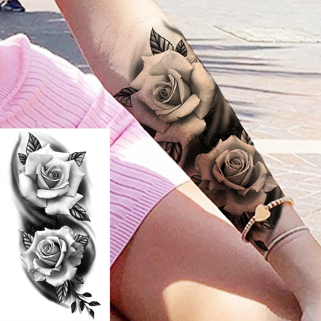 Sdrawing Skull Halloween Skeleton Temporary Tattoo For Men Adults Realistic Lion Tiger Wolf Scary Fake Tattoo Sticker Forearm Tatoo