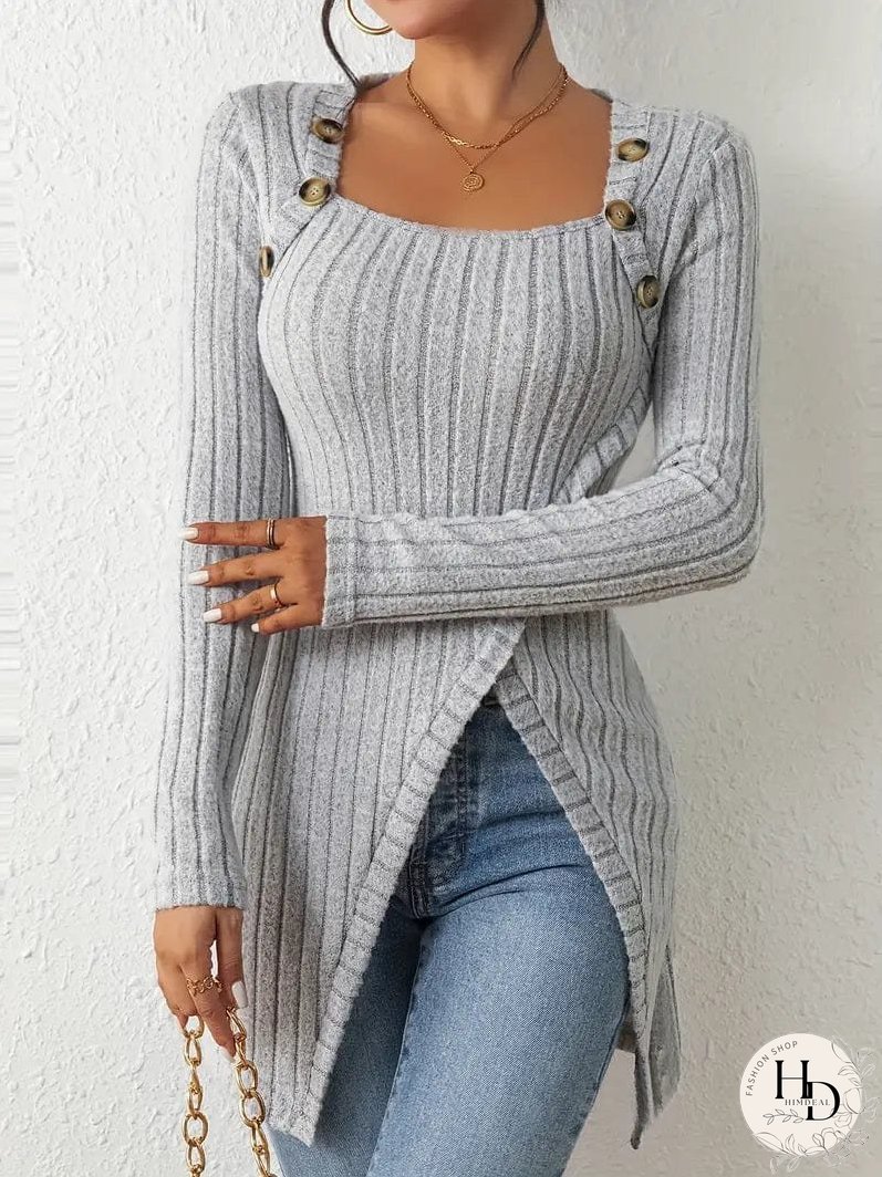 Unique Knit Sweater with Cutout Detail