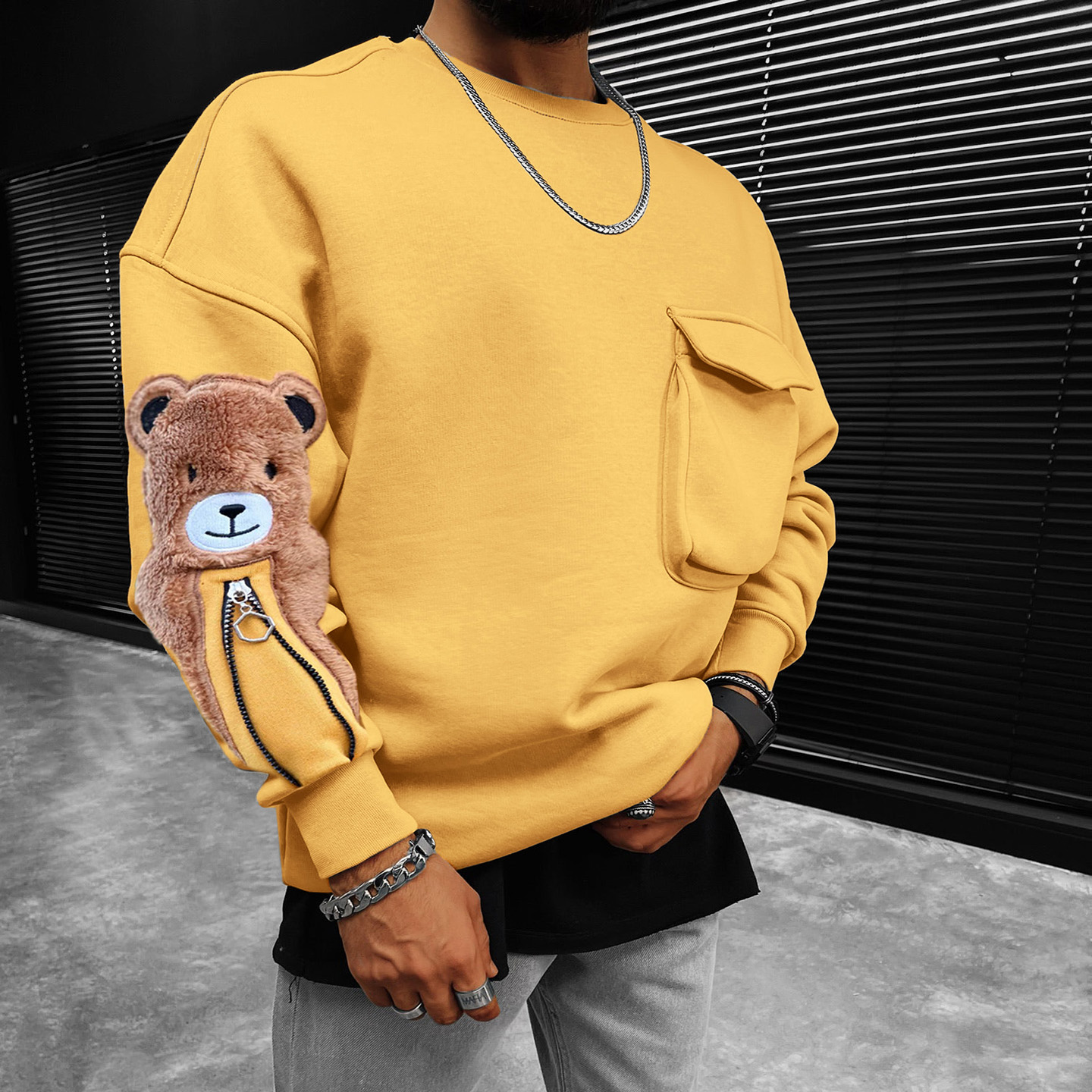 Teddy Bear Oversized Men's Sweatshirt