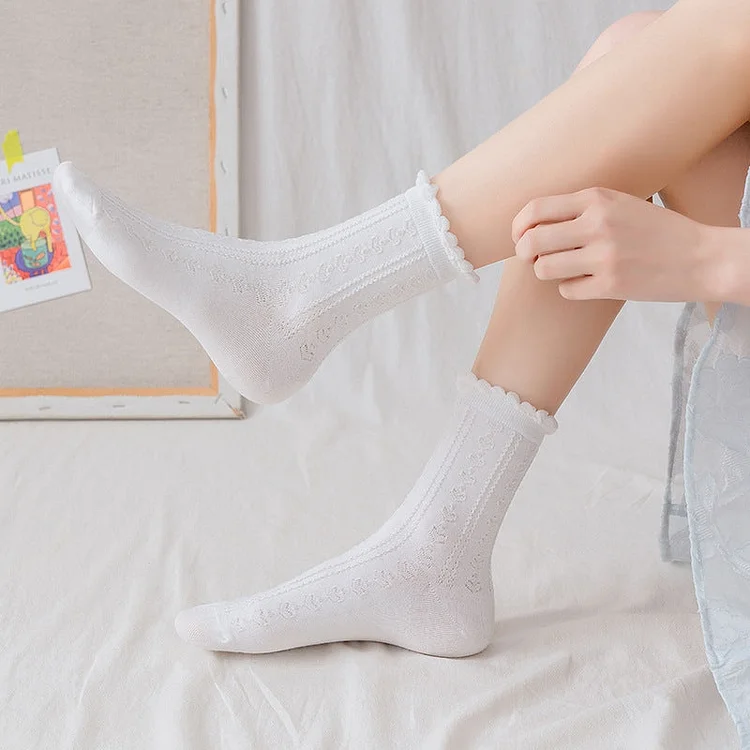 Fairy Tales Aesthetic Cottagecore Fashion Cotton White Socks QueenFunky