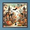 (40*40cm)Halloween Town Street - Full Round Drill Diamond Painting