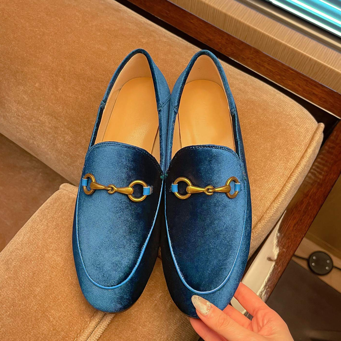 Women's Loafers Low Heel Flats Lady Work Velvet Mules Shoes-vocosishoes