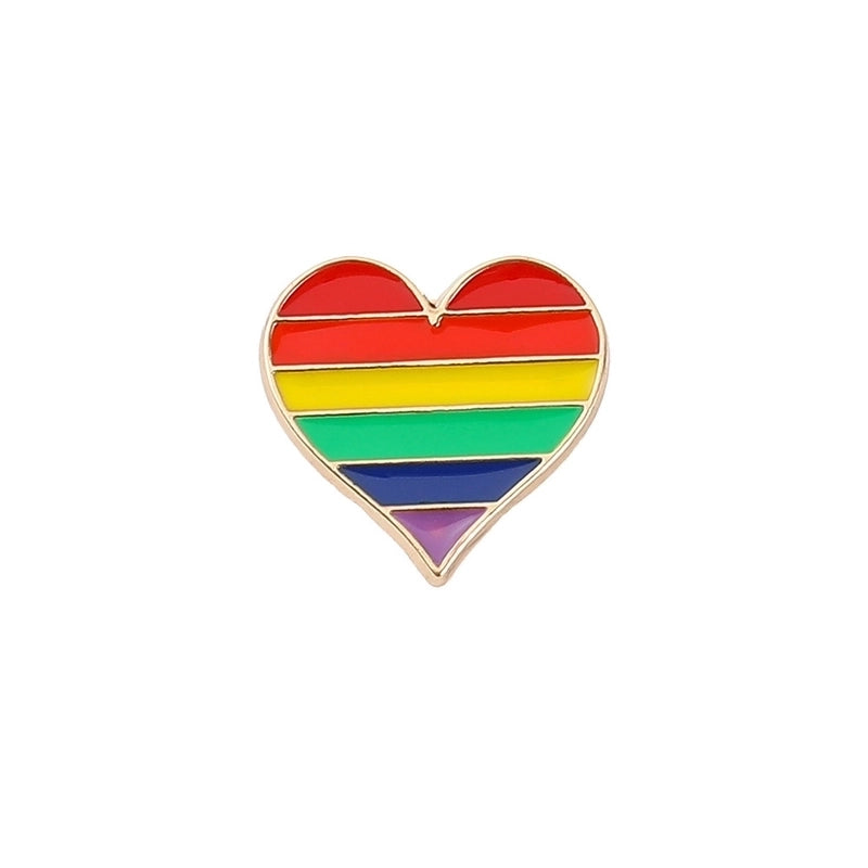 Fashion Pin Rainbow Heart Shape Alloy Plating Unisex Brooches