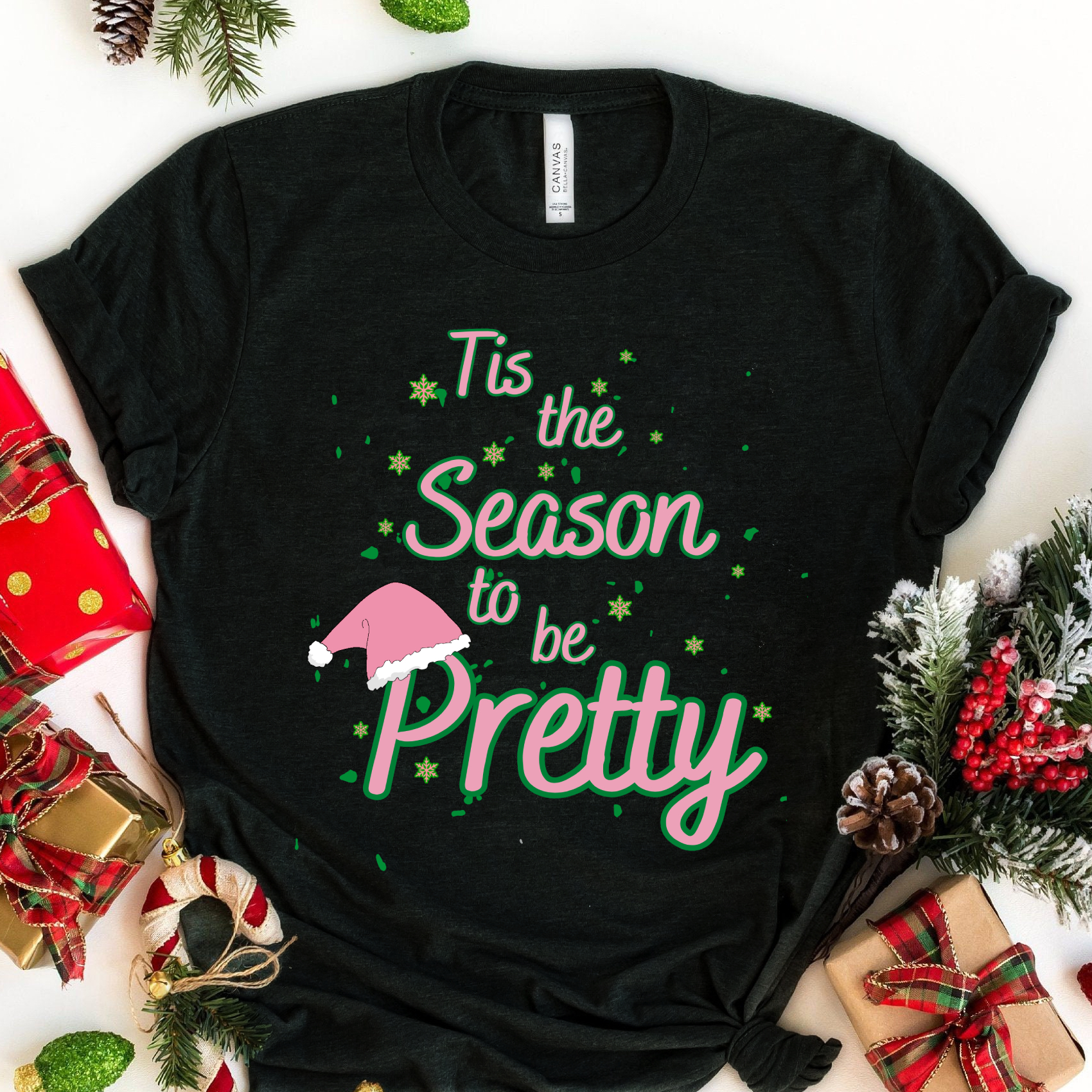 Tis The Season To Be Pretty Holiday Christmas Shirt