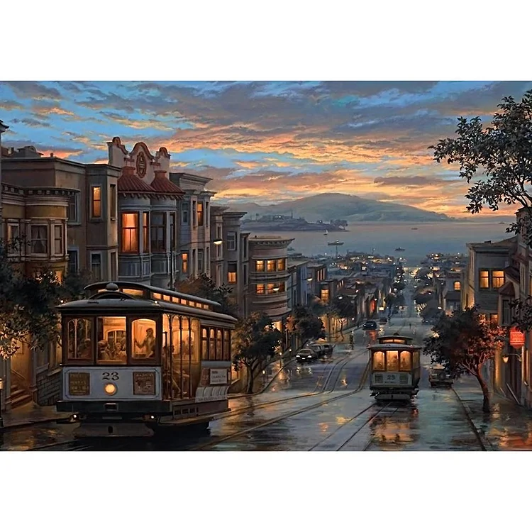 Quiet City Street  Embroider Diamond Painting 40*30 CM