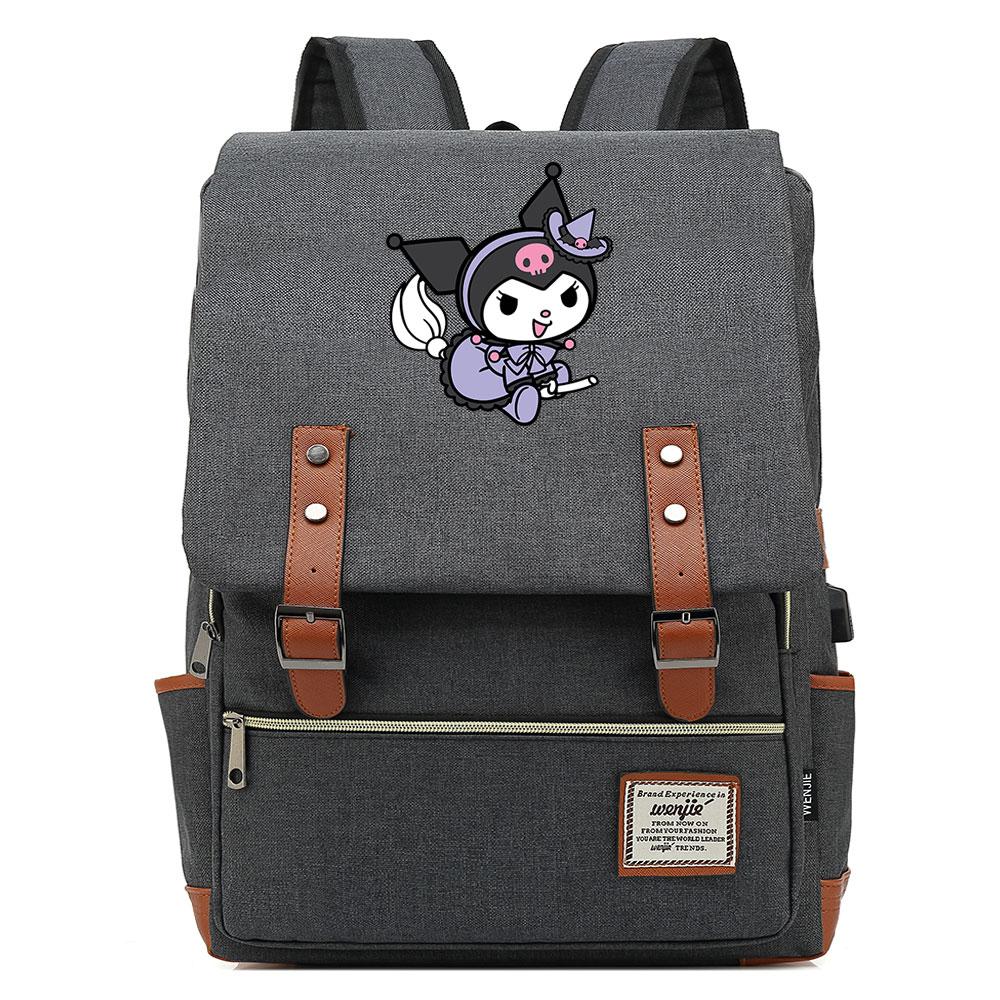 Mayoulove Kuromi Backpack Lightweight Design with Multiple Pockets for School Adventures-Mayoulove